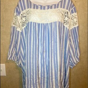 Torrid size 5 striped peasant top